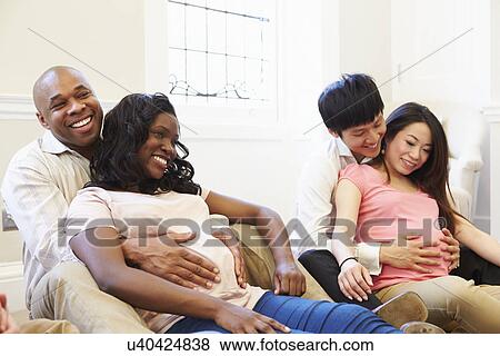 Couples Attending Ante Natal Class Together View Large Photo Image Stock Photo - Couples Attending Ante Natal Class Together. Fotosearch