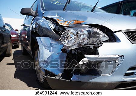Picture - Damage To Car Involved In Accident. Fotosearch