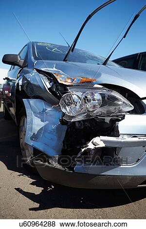 Damage To Car Involved In Accident View Large Photo Image Stock Photo - Damage To Car Involved In Accident. Fotosearch
