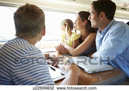 Family Relaxing On Train Journey View Large Photo Image Stock Image - Family Relaxing On Train Journey. Fotosearch