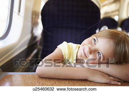 Girl Relaxing On Train Journey View Large Photo Image Stock Image - Girl Relaxing On Train Journey. Fotosearch
