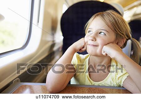 Girl Relaxing On Train Journey View Large Photo Image Stock Photo - Girl Relaxing On Train Journey. Fotosearch