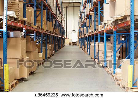 Interior Of Warehouse With Goods On Shelves View Large Photo Image Stock Photography - Interior Of Warehouse With Goods On Shelves. Fotosearch