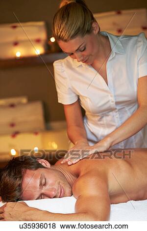 Man Having Massage In Spa View Large Photo Image Stock Photo - Man Having Massage In Spa. Fotosearch