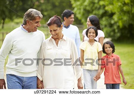 Muti-Generation Indian Family Walking In Countryside View Large Photo Image Picture - Muti-Generation Indian Family Walking In Countryside. Fotosearch