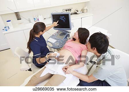 Pregnant Woman And Partner Having 4D Ultrasound Scan View Large Photo Image Stock Photography - Pregnant Woman And Partner Having 4D Ultrasound Scan. Fotosearch