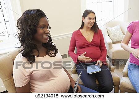 Stock Photography - Pregnant Women Meeting At Ante Natal Class. Fotosearch