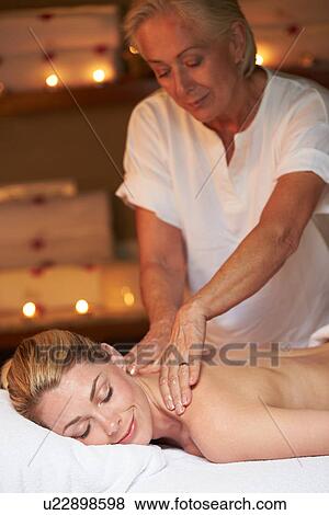 Woman Having Massage In Spa View Large Photo Image Stock Photo - Woman Having Massage In Spa. Fotosearch