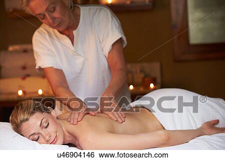 Woman Having Massage In Spa View Large Photo Image Stock Photograph - Woman Having Massage In Spa. Fotosearch