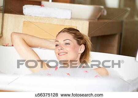 Woman Relaxing In Bubble Bath View Large Photo Image Stock Photo - Woman Relaxing In Bubble Bath. Fotosearch