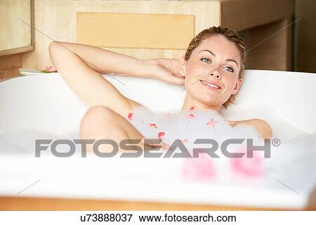 Woman Relaxing In Bubble Bath View Large Photo Image Stock Photo - Woman Relaxing In Bubble Bath. Fotosearch