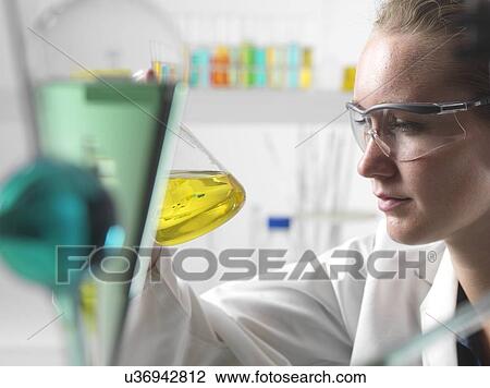Stock Image - Chemistry research. Fotosearch