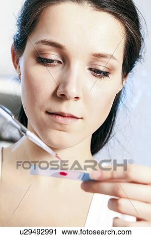 Stock Image - Haematology lab. Fotosearch