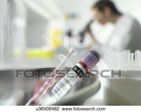 Stock Image - Haematology lab. Fotosearch