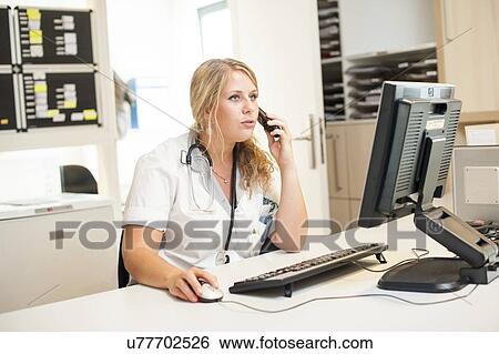 Hospital nurse View Large Photo Image Stock Photograph - Hospital nurse. Fotosearch