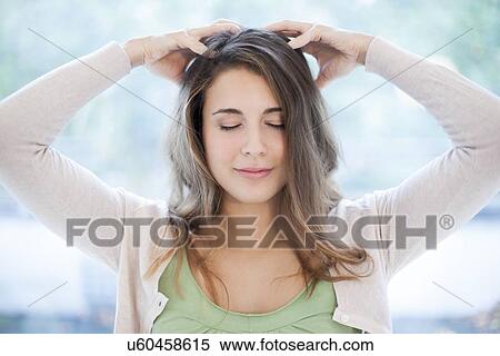 Stock Photography - Scalp massage. Fotosearch