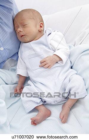 Stock Image - Two week old baby boy. Fotosearch