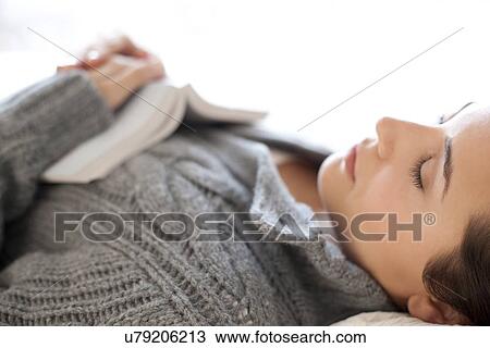 Stock Image - Woman sleeping. Fotosearch