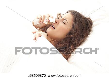 Woman with a cold View Large Photo Image Stock Image - Woman with a cold. Fotosearch