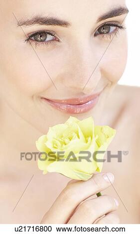 Woman with rose View Large Photo Image Stock Image - Woman with rose. Fotosearch