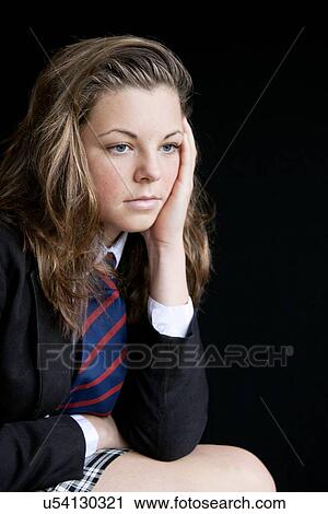 Worried teenage girl View Large Photo Image Stock Image - Worried teenage girl. Fotosearch