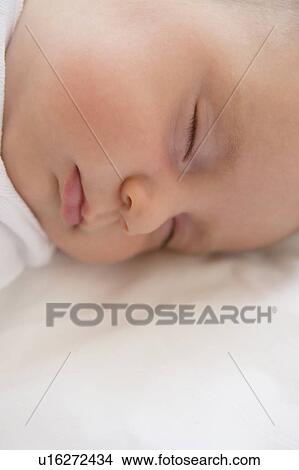 Baby girl (2-5 months) sleeping View Large Photo Image Picture - Baby girl (2-5 months) sleeping. Fotosearch