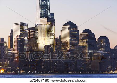 City skyline at dusk View Large Photo Image Stock Image - City skyline at dusk. Fotosearch