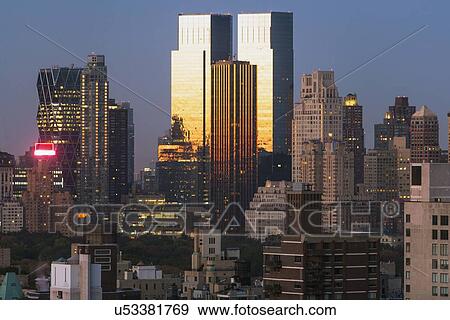 Stock Photo - Cityscape at dusk. Fotosearch