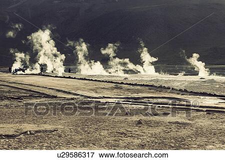 El Tatio Geyser field View Large Photo Image Stock Photo - El Tatio Geyser field. Fotosearch