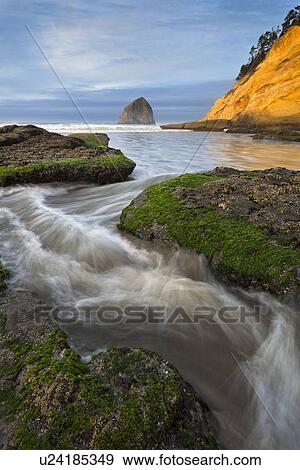 Haystack Rock View Large Photo Image Stock Photo - Haystack Rock. Fotosearch