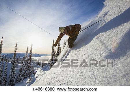 Stock Image - Man skiing. Fotosearch