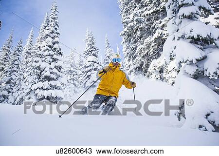 Man skiing View Large Photo Image Stock Image - Man skiing. Fotosearch