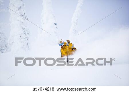 Man skiing View Large Photo Image Stock Photo - Man skiing. Fotosearch