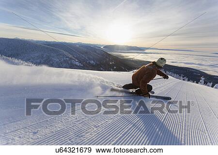 Man skiing View Large Photo Image Stock Photo - Man skiing. Fotosearch