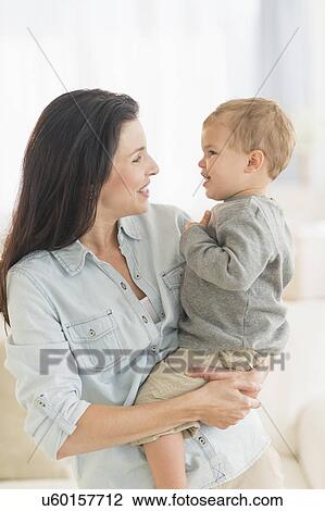 Stock Image - Mother with son (12-17 months). Fotosearch
