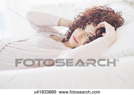 Portrait of beautiful brunette woman View Large Photo Image Stock Photo - Portrait of beautiful brunette woman. Fotosearch