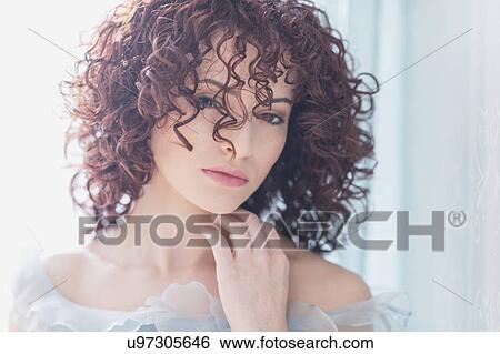 Stock Photograph - Portrait of beautiful woman. Fotosearch