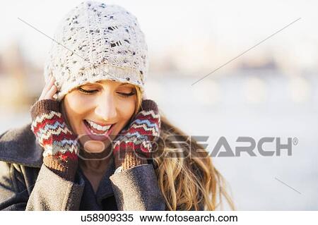 Portrait of bundled woman View Large Photo Image Stock Photography - Portrait of bundled woman . Fotosearch