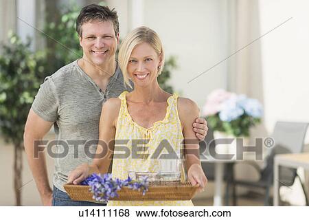 Portrait of couple at home View Large Photo Image Stock Photo - Portrait of couple at home. Fotosearch