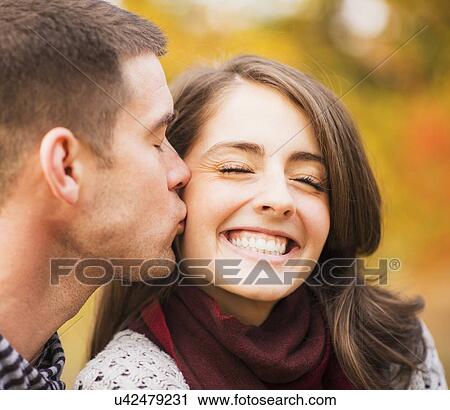 Stock Image - Portrait of couple in Central Park. Fotosearch