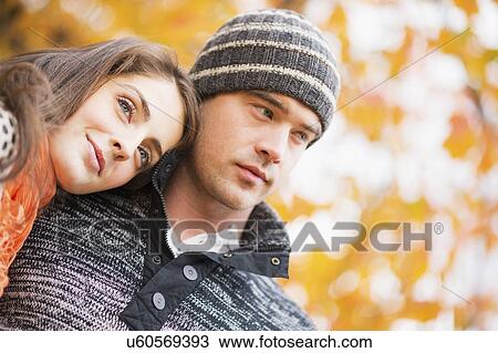 Stock Image - Portrait of couple in Central Park. Fotosearch