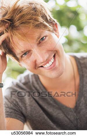 Picture - Portrait of man smiling. Fotosearch