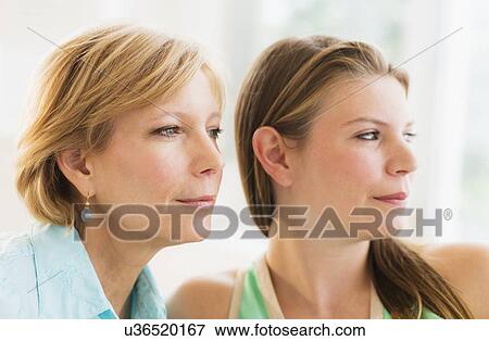 Portrait of mother and adult daughter View Large Photo Image Stock Photo - Portrait of mother and adult daughter. Fotosearch