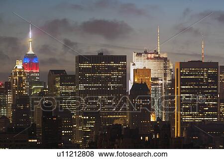 Skyline at dusk View Large Photo Image Stock Photo - Skyline at dusk. Fotosearch