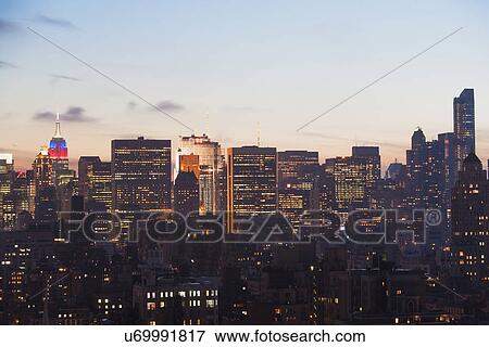 Stock Photo - Skyline at dusk. Fotosearch