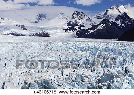 Stock Photography - Spiked tops of glacier. Fotosearch