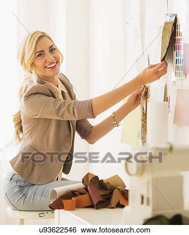 Stock Photograph - Teen (16-17) girl working in design studio. Fotosearch