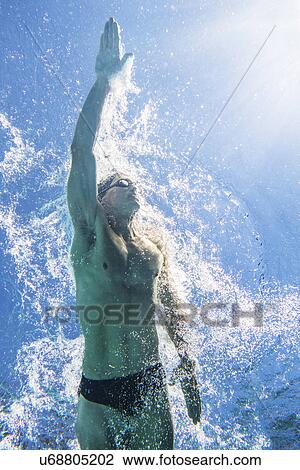 Underwater view of athletic swimmer View Large Photo Image Stock Image - Underwater view of athletic swimmer. Fotosearch