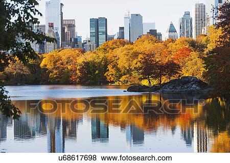 Stock Photo - View of Central Park in autumn. Fotosearch