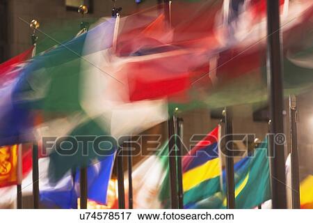View of colorful flags in Rockefeller Center View Large Photo Image Stock Photo - View of colorful flags in Rockefeller Center. Fotosearch